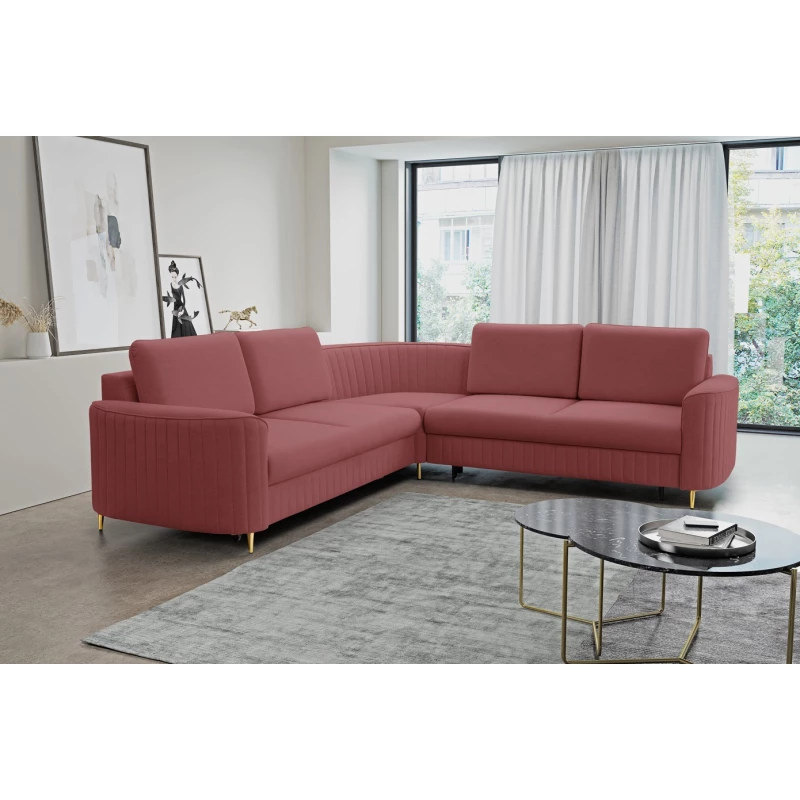 Rozkládací rohová sedačka KAMPLO 1 - světlá červená