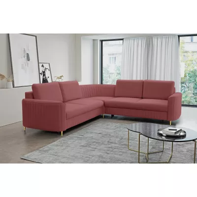 Rozkládací rohová sedačka KAMPLO 1 - světlá červená