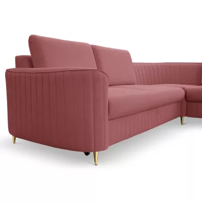 Rozkládací rohová sedačka KAMPLO 1 - světlá červená