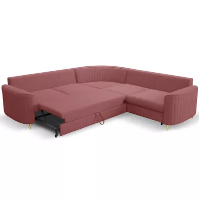 Rozkládací rohová sedačka KAMPLO 1 - světlá červená