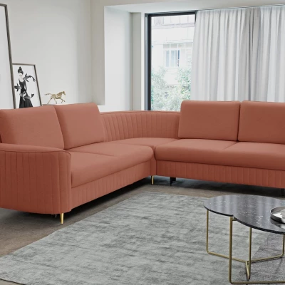 Rozkládací rohová sedačka KAMPLO 1 - korálová