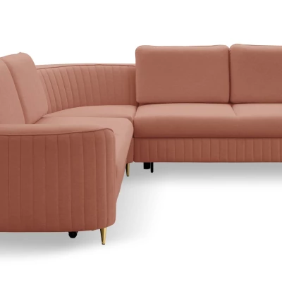 Rozkládací rohová sedačka KAMPLO 1 - korálová