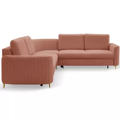 Rozkládací rohová sedačka KAMPLO 1 - korálová