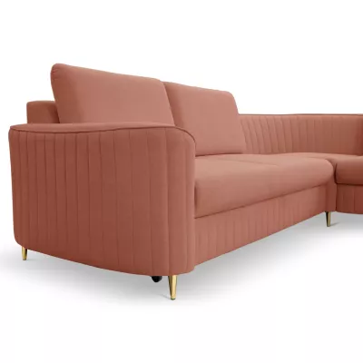 Rozkládací rohová sedačka KAMPLO 1 - korálová