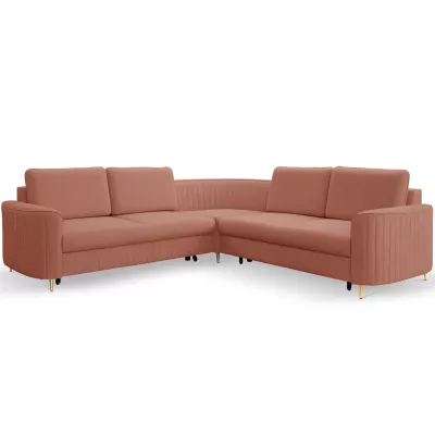 Rozkládací rohová sedačka KAMPLO 1 - korálová