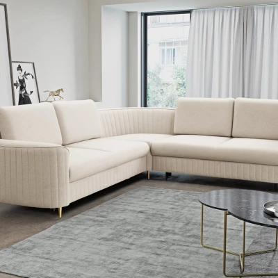 Rozkládací rohová sedačka KAMPLO 1 - světlá béžová