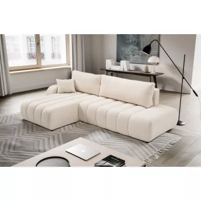 Rohová sedací souprava KELOWNA - krémová, levý roh