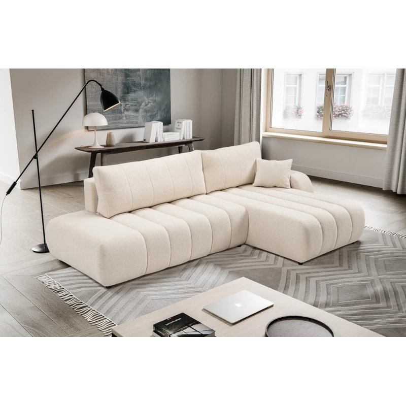 Rohová sedací souprava KELOWNA - krémová, pravý roh