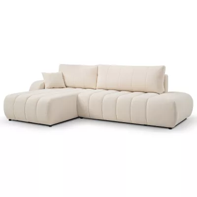 Rohová sedací souprava KELOWNA - krémová, levý roh