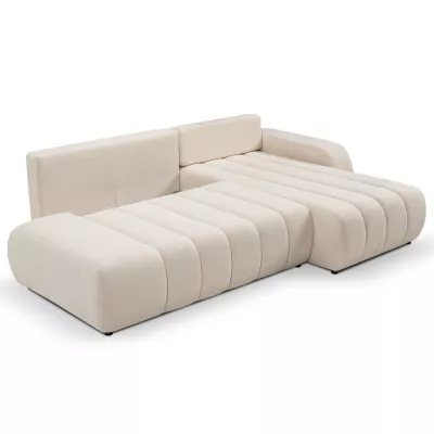 Rohová sedací souprava KELOWNA - krémová, pravý roh