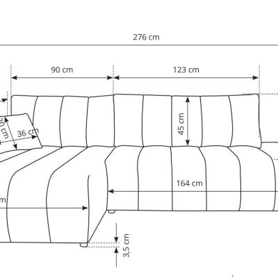 Rohová sedací souprava KELOWNA - krémová, pravý roh