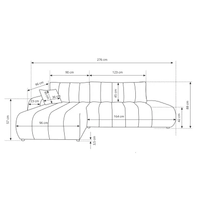 Rohová sedací souprava KELOWNA - krémová, pravý roh