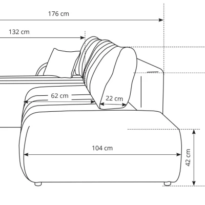 Rohová sedací souprava KELOWNA - krémová, pravý roh