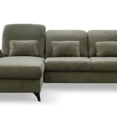 Rohová sedačka rozkládací JASPERA - olivová, levý roh