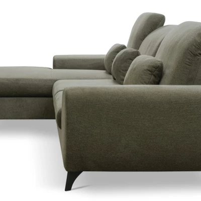 Rohová sedačka rozkládací JASPERA - olivová, levý roh