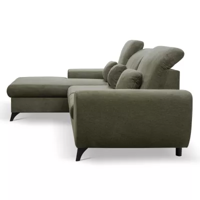 Rohová sedačka rozkládací JASPERA - olivová, levý roh