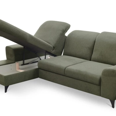 Rohová sedačka rozkládací JASPERA - olivová, levý roh