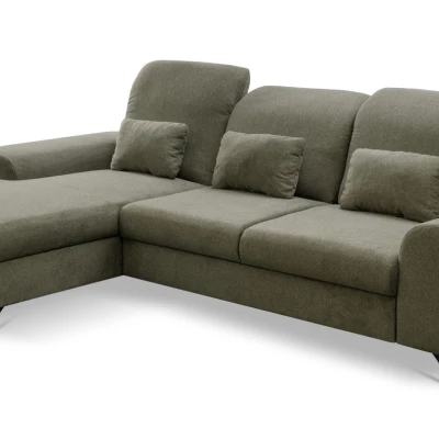 Rohová sedačka rozkládací JASPERA - olivová, levý roh
