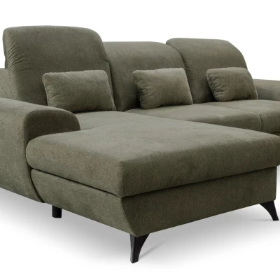 Rohová sedačka rozkládací JASPERA - olivová, levý roh