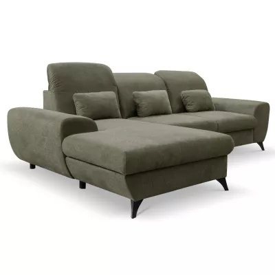 Rohová sedačka rozkládací JASPERA - olivová, levý roh