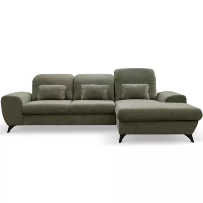 Rohová sedačka rozkládací JASPERA - olivová, pravý roh