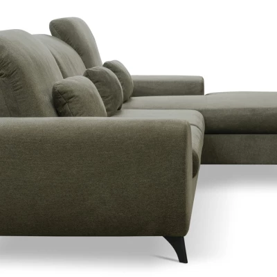 Rohová sedačka rozkládací JASPERA - olivová, pravý roh