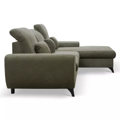 Rohová sedačka rozkládací JASPERA - olivová, pravý roh
