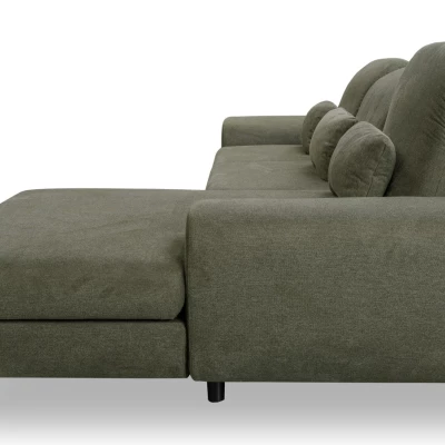 Rohová sedačka rozkládací JASPERA - olivová, pravý roh