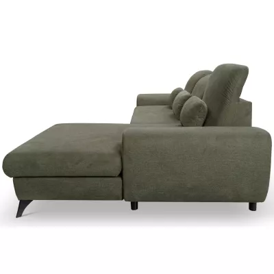 Rohová sedačka rozkládací JASPERA - olivová, pravý roh