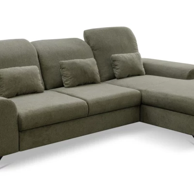 Rohová sedačka rozkládací JASPERA - olivová, pravý roh