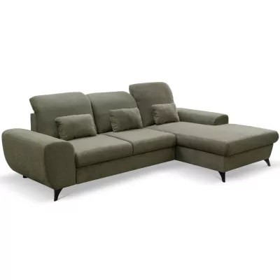 Rohová sedačka rozkládací JASPERA - olivová, pravý roh