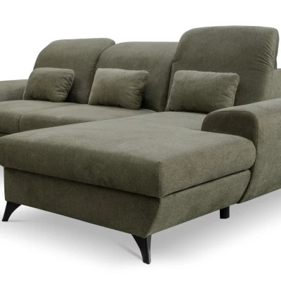 Rohová sedačka rozkládací JASPERA - olivová, pravý roh