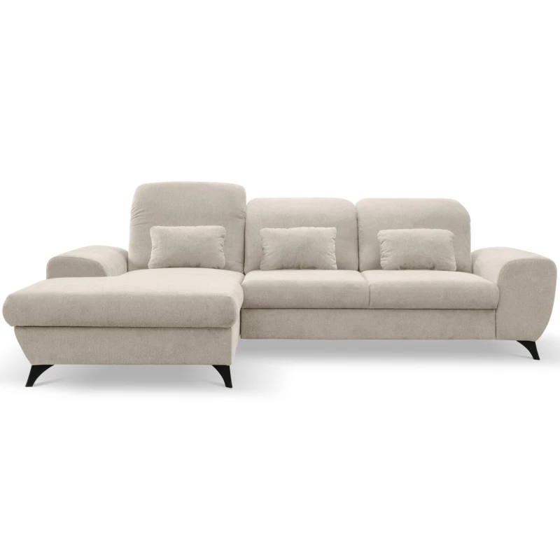 Rohová sedačka rozkládací JASPERA - krémová, levý roh