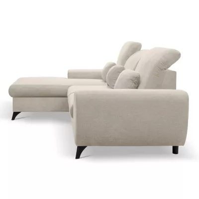 Rohová sedačka rozkládací JASPERA - krémová, levý roh