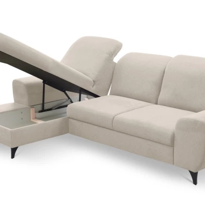 Rohová sedačka rozkládací JASPERA - krémová, levý roh