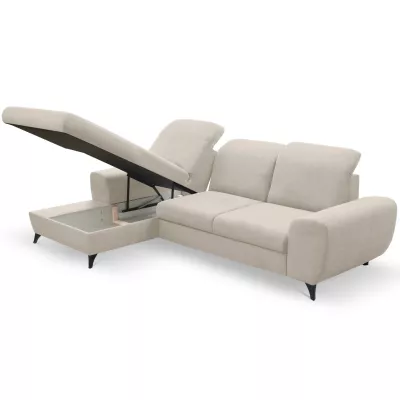 Rohová sedačka rozkládací JASPERA - krémová, levý roh