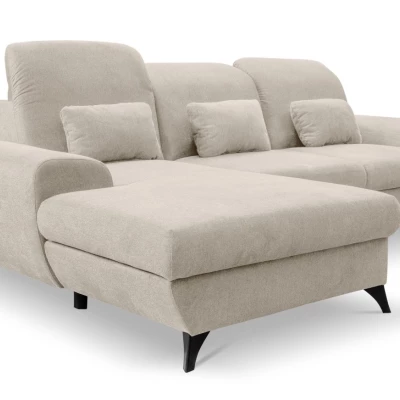 Rohová sedačka rozkládací JASPERA - krémová, levý roh