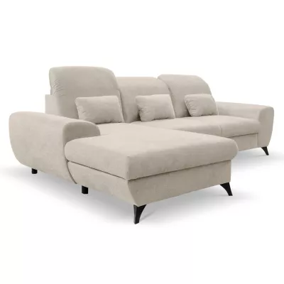 Rohová sedačka rozkládací JASPERA - krémová, levý roh