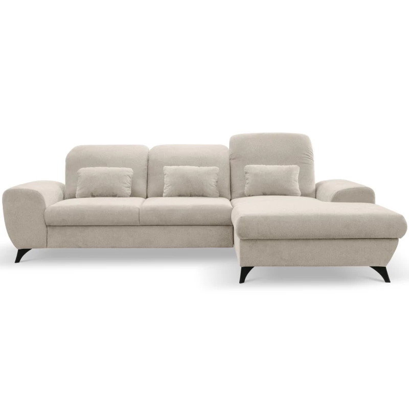 Rohová sedačka rozkládací JASPERA - krémová, pravý roh