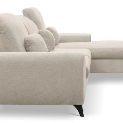 Rohová sedačka rozkládací JASPERA - krémová, pravý roh