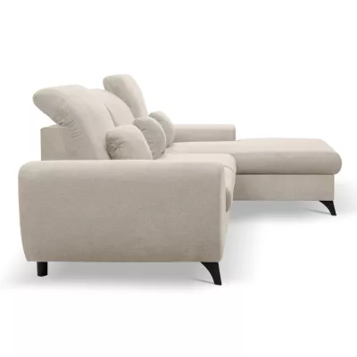 Rohová sedačka rozkládací JASPERA - krémová, pravý roh