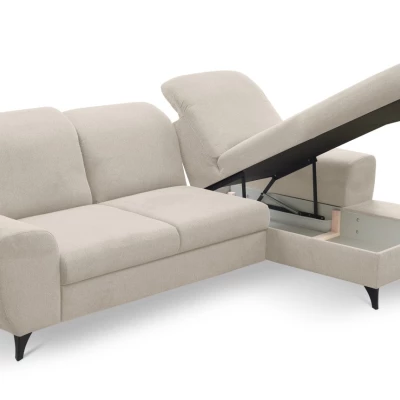 Rohová sedačka rozkládací JASPERA - krémová, pravý roh