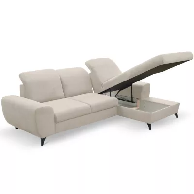 Rohová sedačka rozkládací JASPERA - krémová, pravý roh