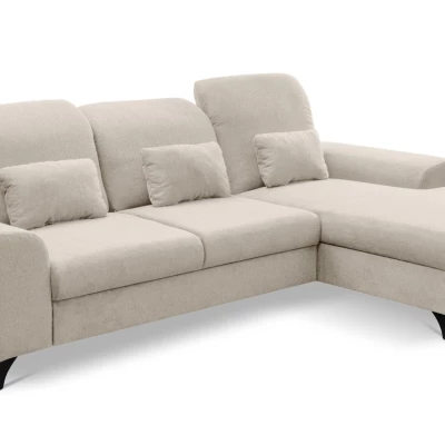 Rohová sedačka rozkládací JASPERA - krémová, pravý roh