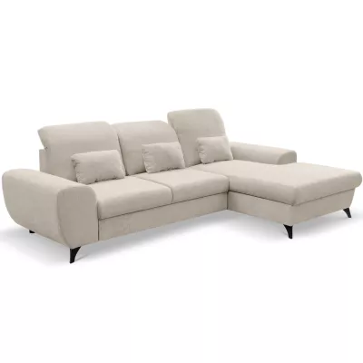 Rohová sedačka rozkládací JASPERA - krémová, pravý roh