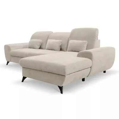 Rohová sedačka rozkládací JASPERA - krémová, pravý roh