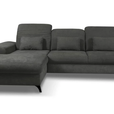 Rohová sedačka rozkládací JASPERA - ocelová šedá, levý roh