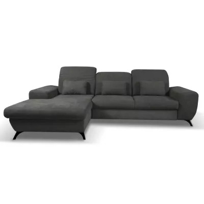 Rohová sedačka rozkládací JASPERA - ocelová šedá, levý roh