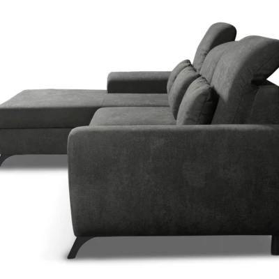 Rohová sedačka rozkládací JASPERA - ocelová šedá, levý roh