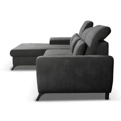 Rohová sedačka rozkládací JASPERA - ocelová šedá, levý roh